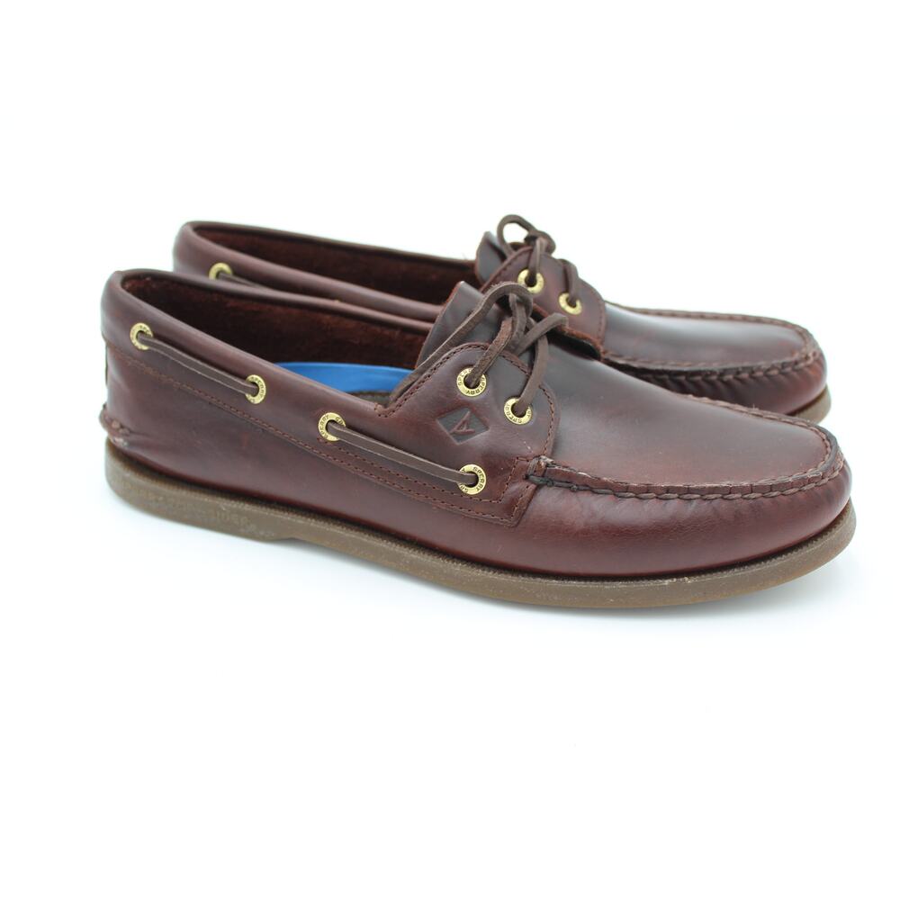 Sperry Top Sider Boat Shoe Mens 10.5 Brown Leather 2 Eye Classic Preppy Coastal